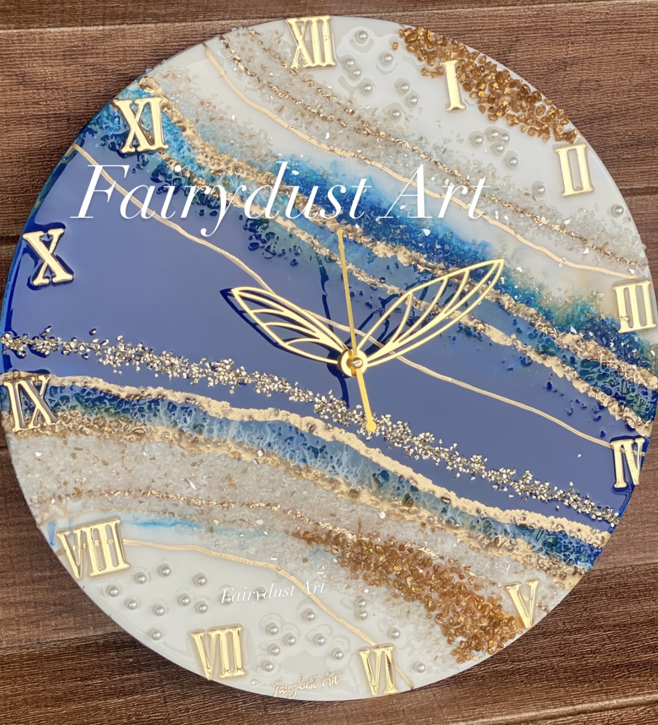 White and Royal blue - Roman Numbers