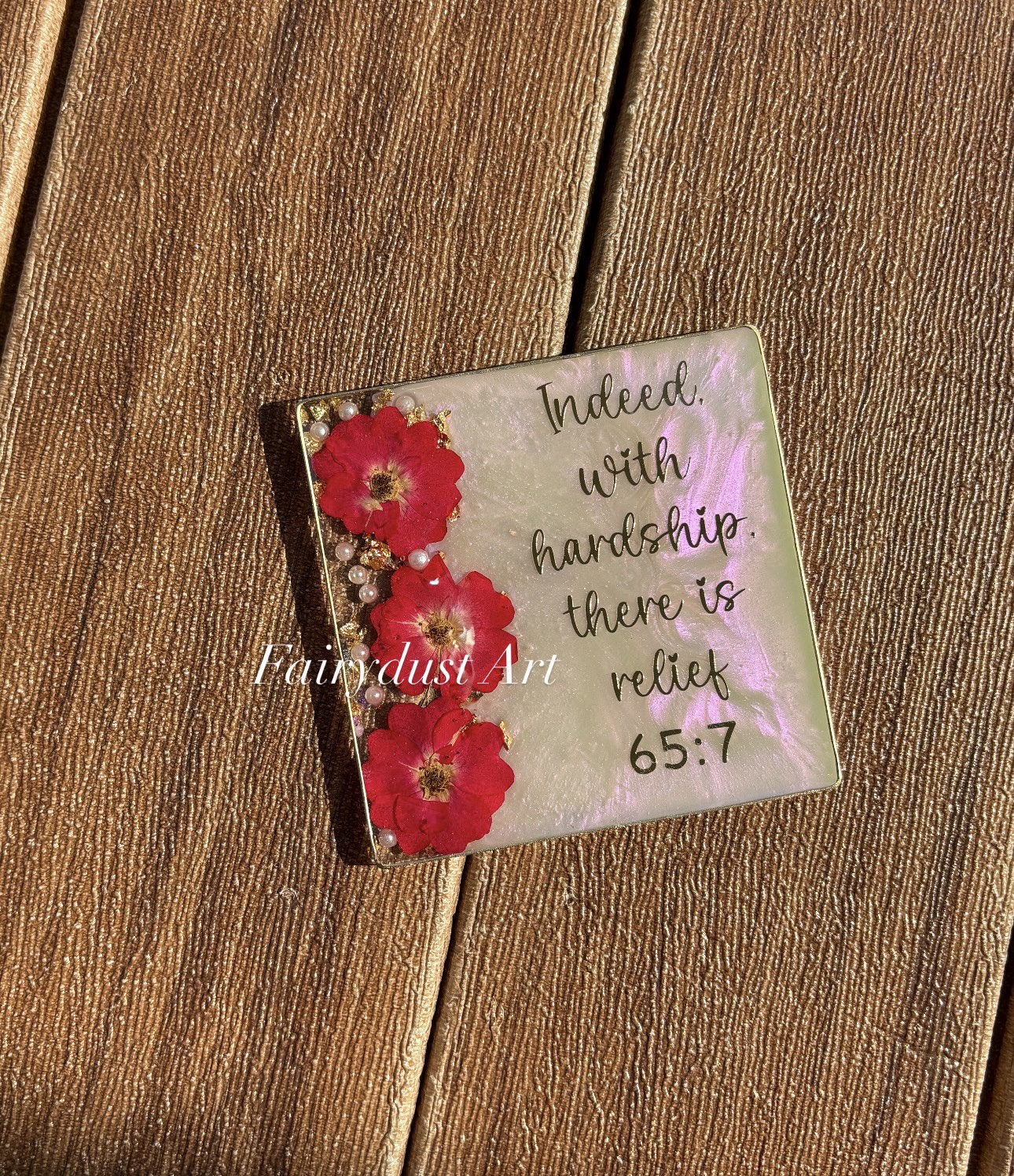 Moonlight Violet with Pressed roses - Square