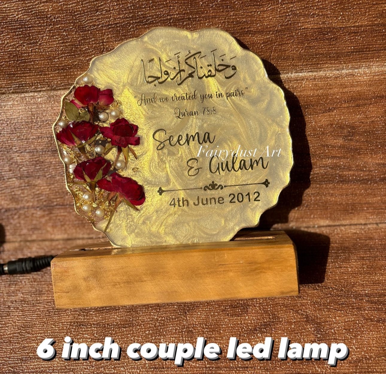 Gold with roses on sides